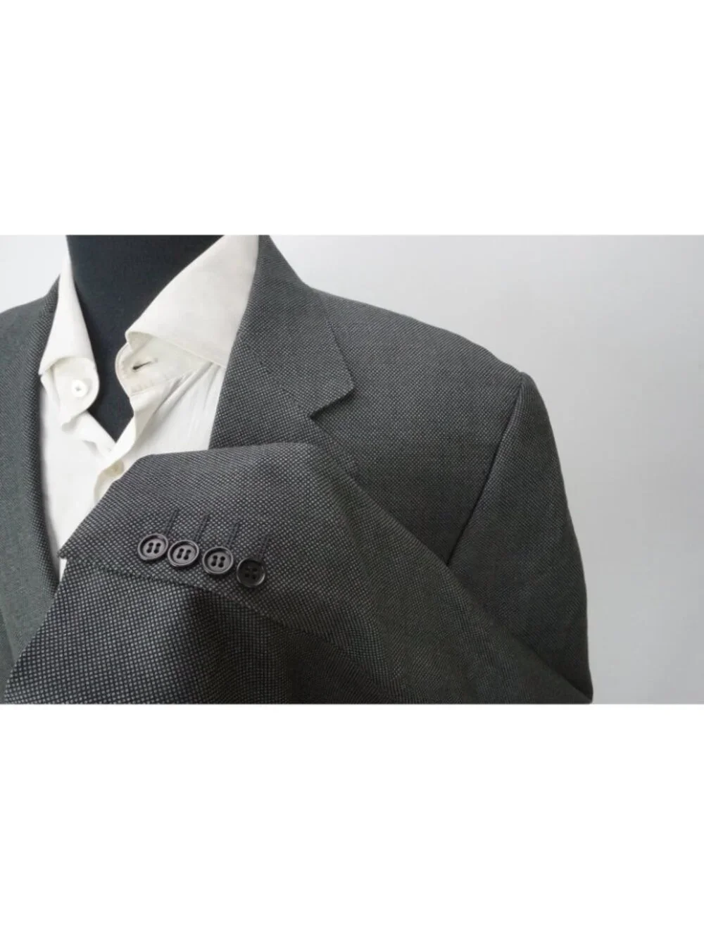 Canali Gray Nailhead Woven S120s Wool Sport Coat Jacket Sz 44L